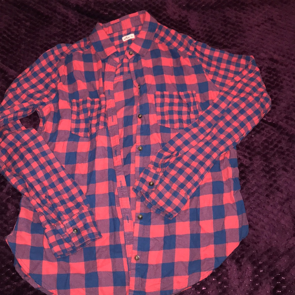 Blue/Red Button Up
